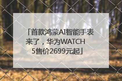 首款鸿蒙AI智能手表来了，华为WATCH 5售价2699元起