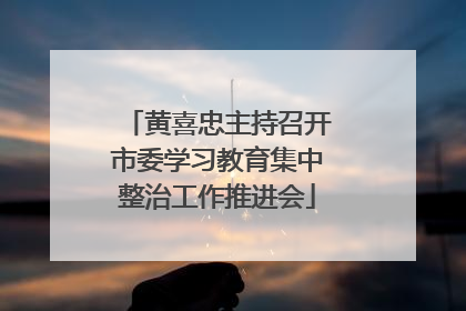 黄喜忠主持召开市委学习教育集中整治工作推进会