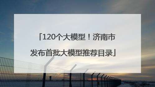 120个大模型！济南市发布首批大模型推荐目录