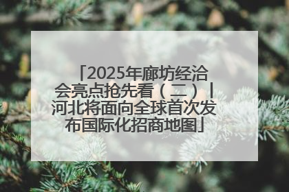 2025年廊坊经洽会亮点抢先看（二）丨河北将面向全球首次发布国际化招商地图