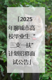 2025年聊城市高校毕业生“三支一扶”计划招募面试公告