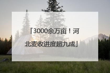 3000余万亩！河北麦收进度超九成